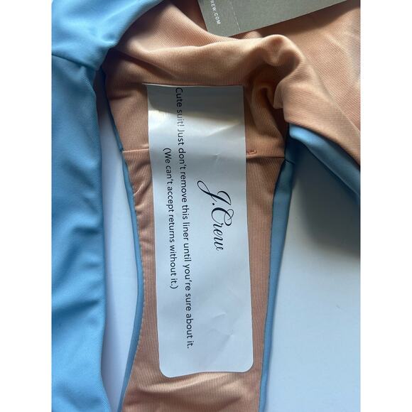 5/$25 J. Crew Curved-Waist Cheeky Bikini Swimsuit Blue Bottom S Small New - Picture 7 of 7